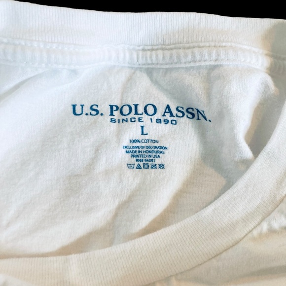 U.S Polo Assn. White T-Shirt Size Large - Picture 4 of 5